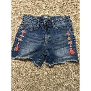 Vigoss Girls Denim Shorts The MALIBU MID SHORTS Trimmed Size 14 EUC